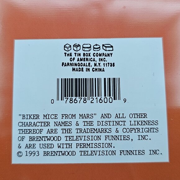 Vintage Biker Mice From Mars Tin Box Pencil Case School Organizer Blue Red 1993 - Picture 8 of 12